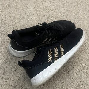 Adidas women’s  Black and Leopard Print Sneakers